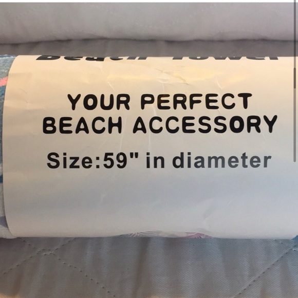 Colorful Palms Chevron Round Beach 🏖 Towel NWT - Picture 4 of 7